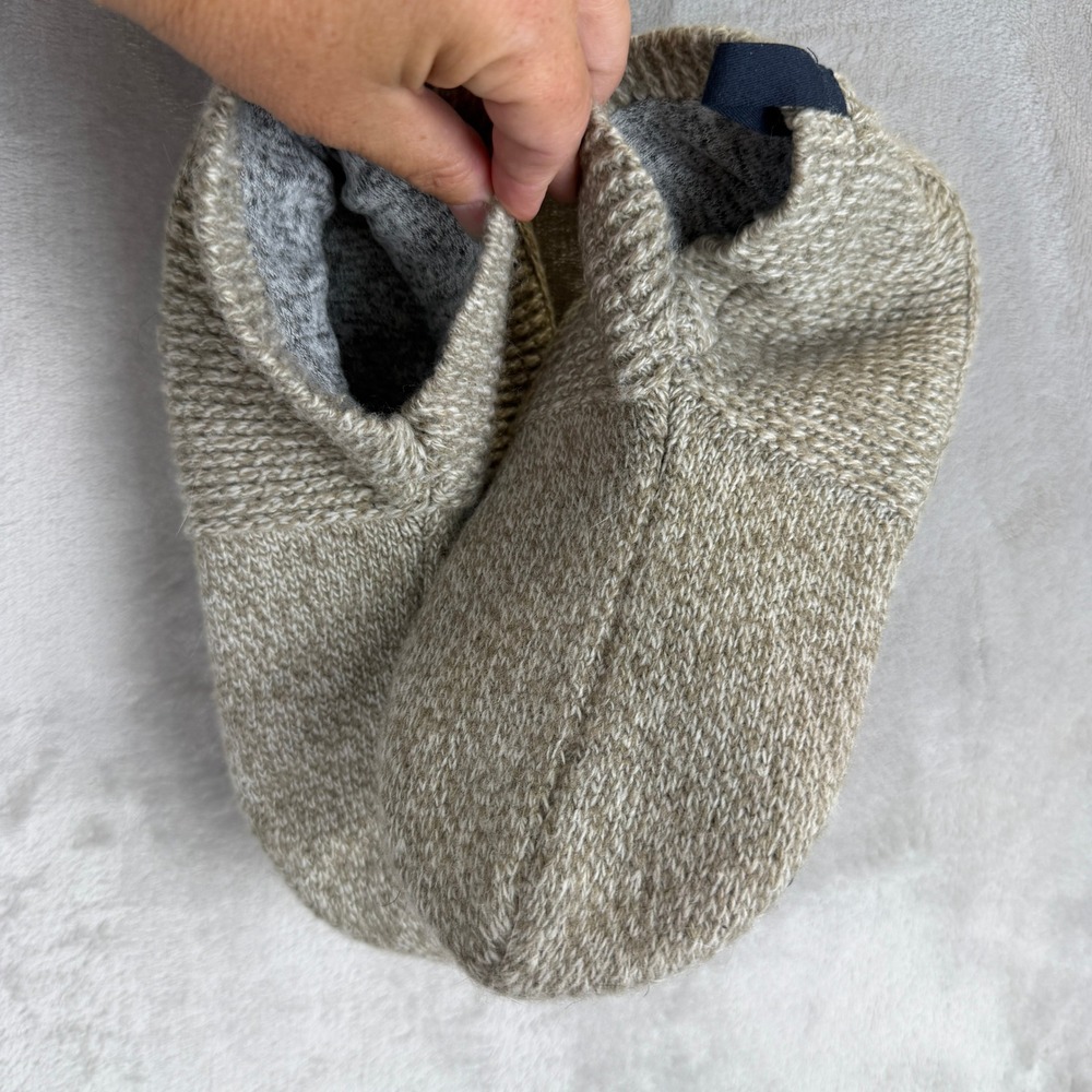 Bombas Women Gripper Slippers Oatmeal Marl Knit Slipper Socks Size M Non-Slip